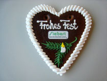 Lebkuchenherz 15 x 17 cm - Weihnachten - mit Logo aus Zuckerpapier