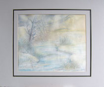Nr. 17/02  Winterlandsch. Aquarell auf Fin Art  Papier 60x50 cm inkl. Karton - Passepartout  €  180,-