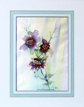 Nr. 95/03  Aquarell auf Fin Art  Papier 50x40 cm inkl. Karton - Passepartout, Metallr. Silber eluxiert, Glas m. Rückwand  € 280.-
