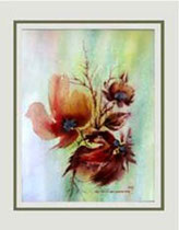 Nr.97/03  Aquarell auf Fin Art  Papier 50x40 cm inkl. Karton - Passepartout,  Metallr. Weiss  Glas mit Rückwand  € 280.-  