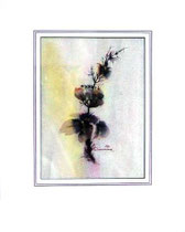Nr. 90/01 Bl. Aquarell auf  Fin Art Papier 50x40 cm inkl. Karton - Passepartout, Metallr.Silber eluxiert,  Glas mit Rückwand € 260.-  