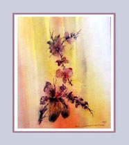 Nr. 97/01 Bl.   Aquarell auf Fin Art  Papier 50x40 cm inkl. Karton -Passepartout,  Metallr. Weiss,  Glas mit Rückwand  € 290.-  