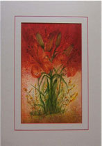 Nr.99/05 Lilie  Aquarell auf Fin Art  Papier  50x40 cm inkl. Karton - Passepartout  €  250,-