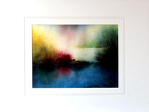 Nr. 87/01  Aquarell auf  Fin Art  Papier 80x60 cm inkl.Karton- Passepartout, Glas, Holzrahmen dazup. u. Rückwand  € 450,-
