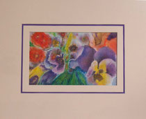 Nr. 5/05 Blüten  Mischt. auf Fin  Papier  Art 60x50 cm  inkl. Karton - Passepartout € 210,-