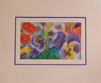 Nr. 5/05 Blüten  Mischt. auf Fin  Papier  Art 60x50 cm  inkl. Karton - Passepartout € 210,-