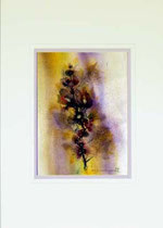 Nr 98/01 Bl. Aquarell auf  Pin Art Papier  70x50 cm inkl. Karton - Passepartout,  Metallr. Gold eluxiert, Glas m. Rückwand  € 380.-  