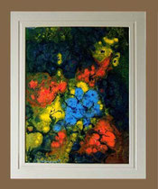 Nr.4/09  Acrylt.  auf Fin Art  Papier 70x60 cm inkl. Karton - Passepartout, Glas, Metallr. Bronze  eluxiert u. Rückwand  € 350.-