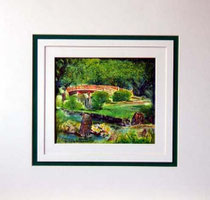 Nr.4/13 Japang. Mischtech. auf  Fin Art Papier  42x40 cm  inkl. Karton - Passepartout, Glas, Metallr. weiss  u. Rückwand  € 270.-  