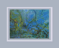 Nr.4/08  Acrylt. auf  Fin Art Papier 60x50 cm Karton- Passepart, Glas, Metallr. Silber eluxiert u.Rückw.  € 400.-  