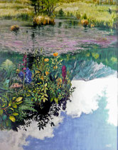 INSEL AUF WOLKEN, 2007, 80 cm x 100 cm, Öl auf Leinwand