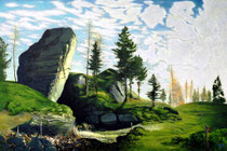 HOCHTAL, 2003, 67 cm x 145 cm, Eitempera und Öl auf Leinwand