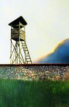 AM BAHNDAMM, 40 cm x 60 cm, 2002, Öl auf Leinwand 