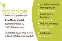 Geschäftspapiere und Praxisschilder für eine Physiotherapeutin