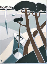 Douceur Lacustre 4 , 60x80cm, Medium Acrylique, 2025