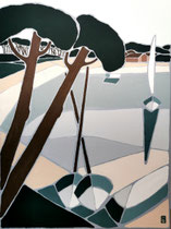 Douceur Lacustre 3, 60x80cm, Medium Acrylique, 2025