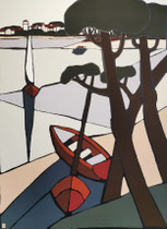 Les Chênes Lièges, 97x130cm, Medium Acrylique, 2025