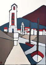 Les Pavlosky Rouge et Vert, 60x81cm, Medium Acrylique, 2025