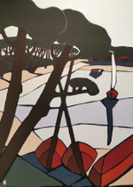 Fond du Lac d'Hossegor, 97x130cm, Medium Acrylique, 2025