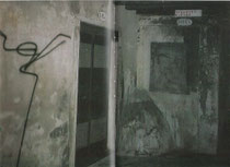 aus Harald Naegeli, "Der Sprayer in Venedig" 1991 Ed.Staeck, Verlag Steidl. Links Spraybild Naegelis