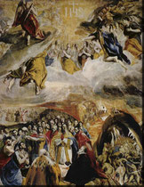 El Greco, sog. Anbetung des Namens Jesu, Escorial Öl/Lw.140x110cm