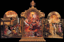 El Greco, Triptychon von Modena 1560-65 Vorderseite Mittelteil, Erhöhung e.christl. Ritters