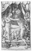 Heinrich Aldegrever (1502-1555), Tarquin und Lukrezia, Kupferstich