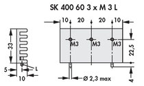Fischer Elektronik SK 400 60 3 x M3 L  基板取付用押出成形ヒートシンク