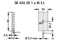 Fischer Elektronik SK 456 20 1 x M3 L  基板取付用押出成形ヒートシンク