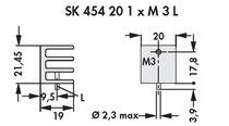 Fischer Elektronik SK 454 20 1 x M3 L  基板取付用押出成形ヒートシンク
