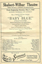 Program for "Baby Blue" with Irene as "Millie Davis" (Thanks to Janine)