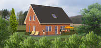 Gartenseite Haus Friesland 2024