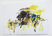 Yellow Bicycle, oil on board, app. 34" x 48", 2023