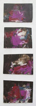 Pressed Letters, oil on boards, 4 boards, app. 10" x 15" each, 2023