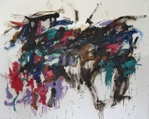 Mouth (口), oil on canvas, 52" x 66", 2022