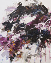 Spell Practice (文字も演習), oil on canvas, 42" x 35", 2021
