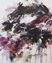 Spell Practice (文字も演習), oil on canvas, 42" x 35", 2021