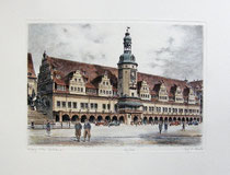 Radierung, Leipziger Rathaus