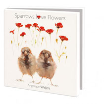 Huismus Kaarten map Sparrows love Flowers Angelique Weijers - huismus sparrow