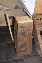 ancien moule bois pour coulage moritier pour fabrication borne d'angle