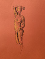 Bewegungsstudie, Mischtechnik, A3