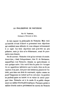La philosophie de Nietzsche