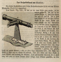 Sadtler's plane table alidade. Lemoch, Ignaz; Lehrbuch der praktischen Geometrie, Vol. 1, Wien 1857, p.136 [Osterreichische Nationalbibliothek]