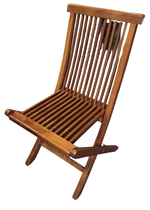 Silla plegable de madera de teca.