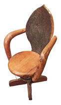 Silla giratoria madera de teca con ruedas