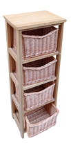 Mueble 4 cajones mimbre. 96x34x26