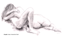Couple, fusain, disponible à la vente