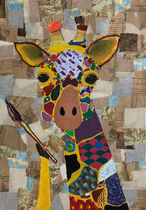 第６３回全日本学生美術展　推奨作品　包装紙コラージュ絵画　