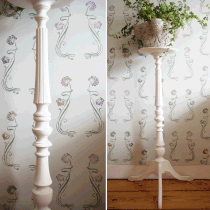 Gründerzeit Blumensäule Shabby weiss