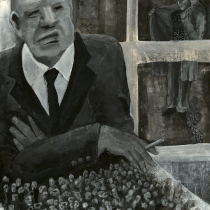 DRAUßEN VOR DER TÜR | Acrylfarbe und Buntstift | acrylic color and crayons